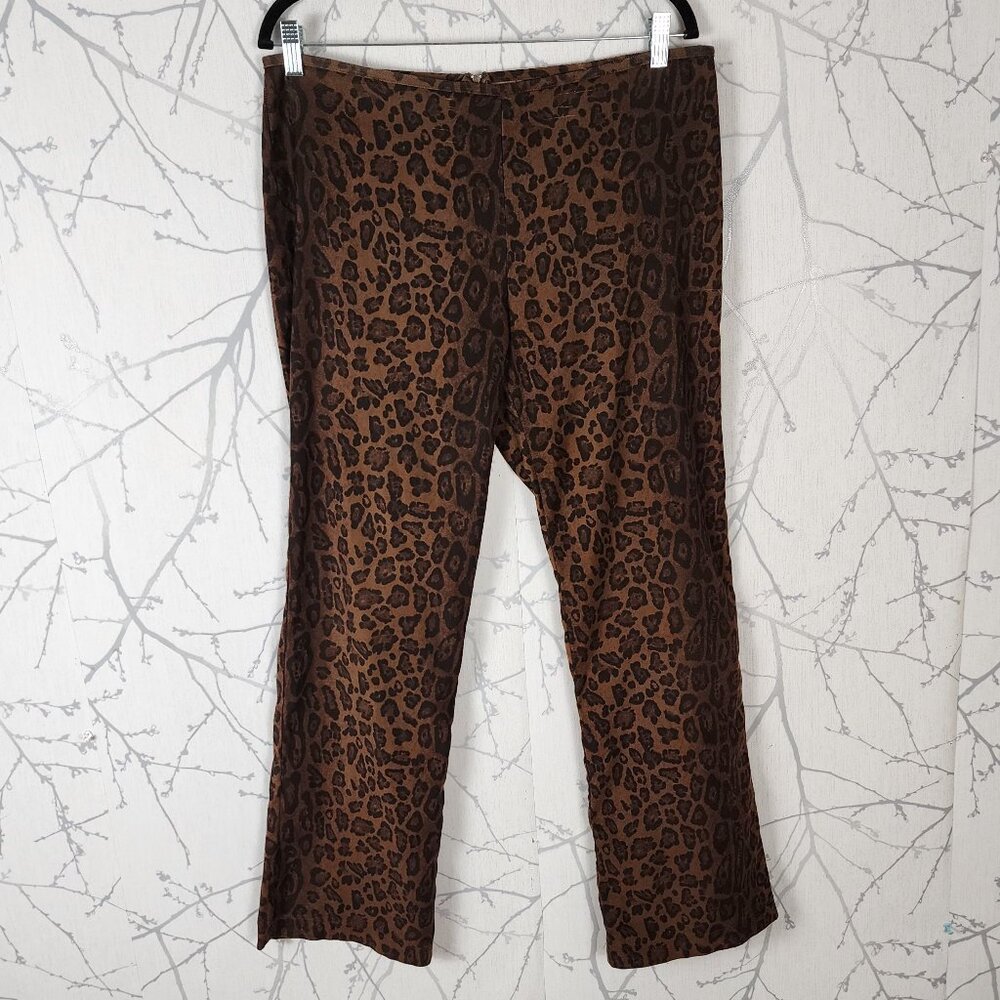 No Boundaries Leopard Print Stretch High Rise Bootcut Pants